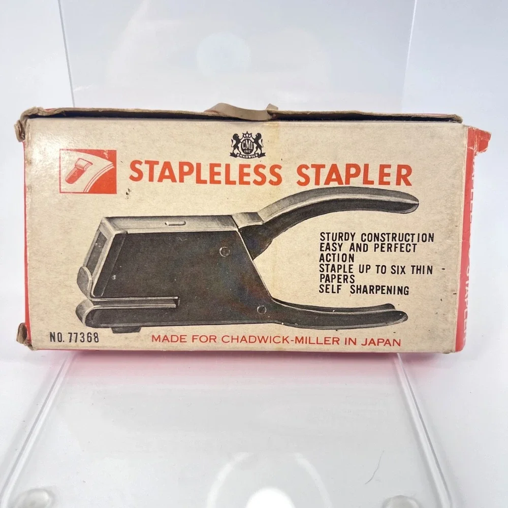 Vintage Japanese CMI Chadwick-Miller Stapleless Stapler Model #77368 EUC